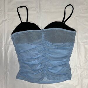 Y2K Black and Blue Ruched Camisole